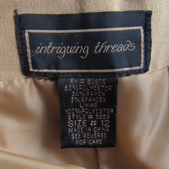 Intriguing Threads Women's Tan Midi A-Line Flowy Skirt With Belt Size 12 - Picture 6 of 6